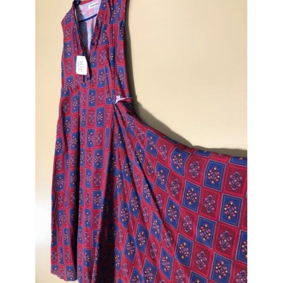 Balenciaga Burgundy Tiled Paisley Mid Length Casual Maxi Dress - Picture 5 of 12